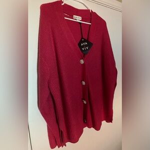 NWT Women's Pink Sweater Cardigan
